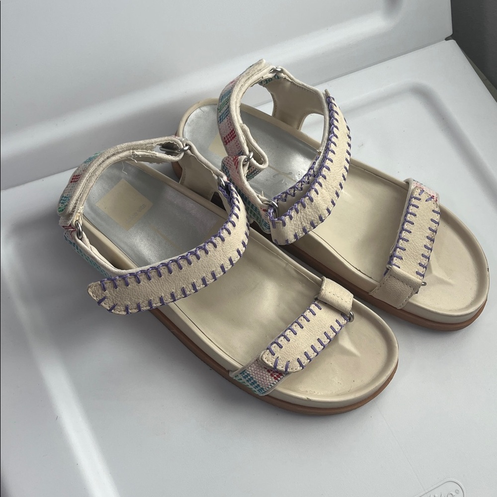 Dolce Vita Senora Stitched Sandals Ivory Multi Nubuck (Sz 9) - Picture 2 of 5